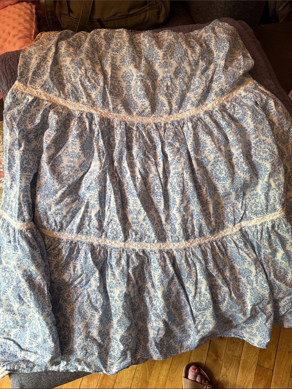 H&M Blue and White Floral Skirt
